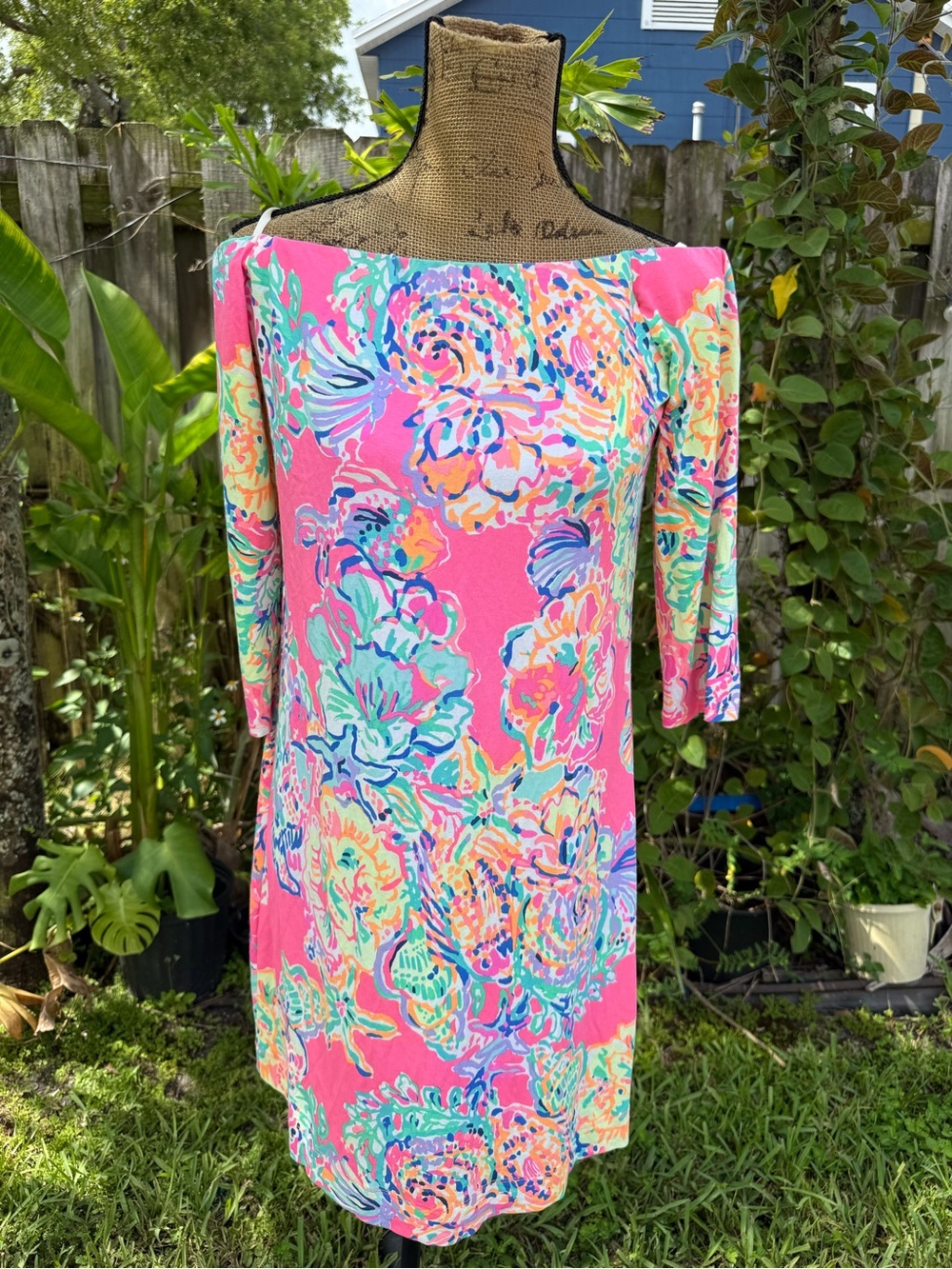 Lilly Pulitzer off shoulder dress L EUC